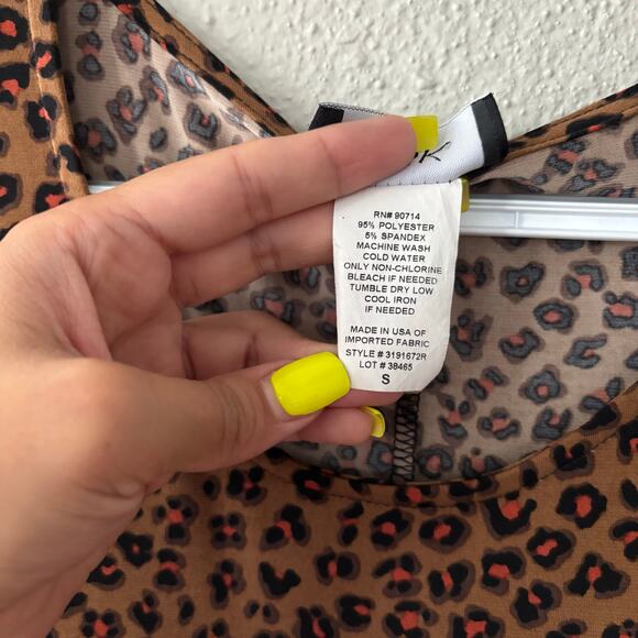 MSK Animal Cheetah Print Comfy Knee Length Dress Women's Size Small - Picture 4 of 8